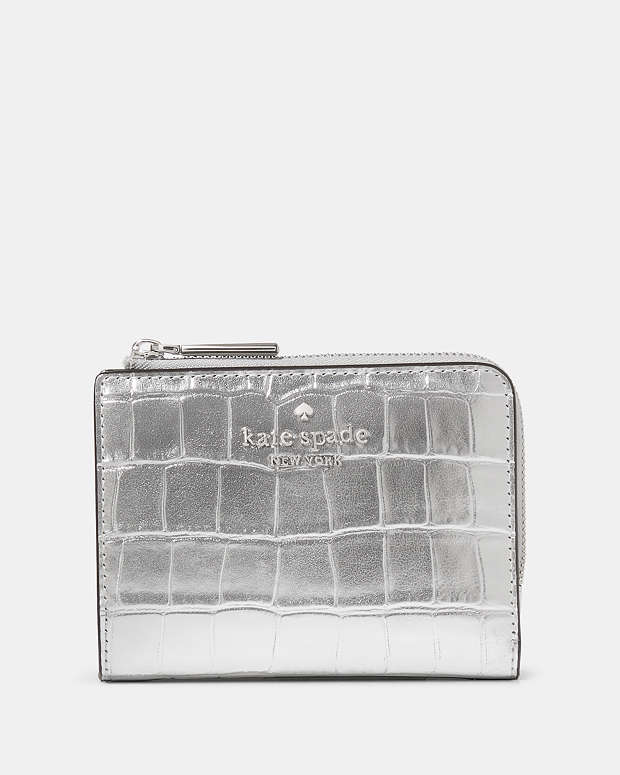 Madison Croc Embossed Small L Zip Wallet | Kate Spade AT