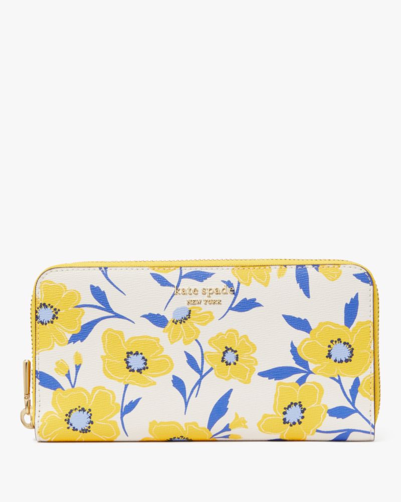 Morgan Sunshine Floral Printed Zip Around Continental Wallet