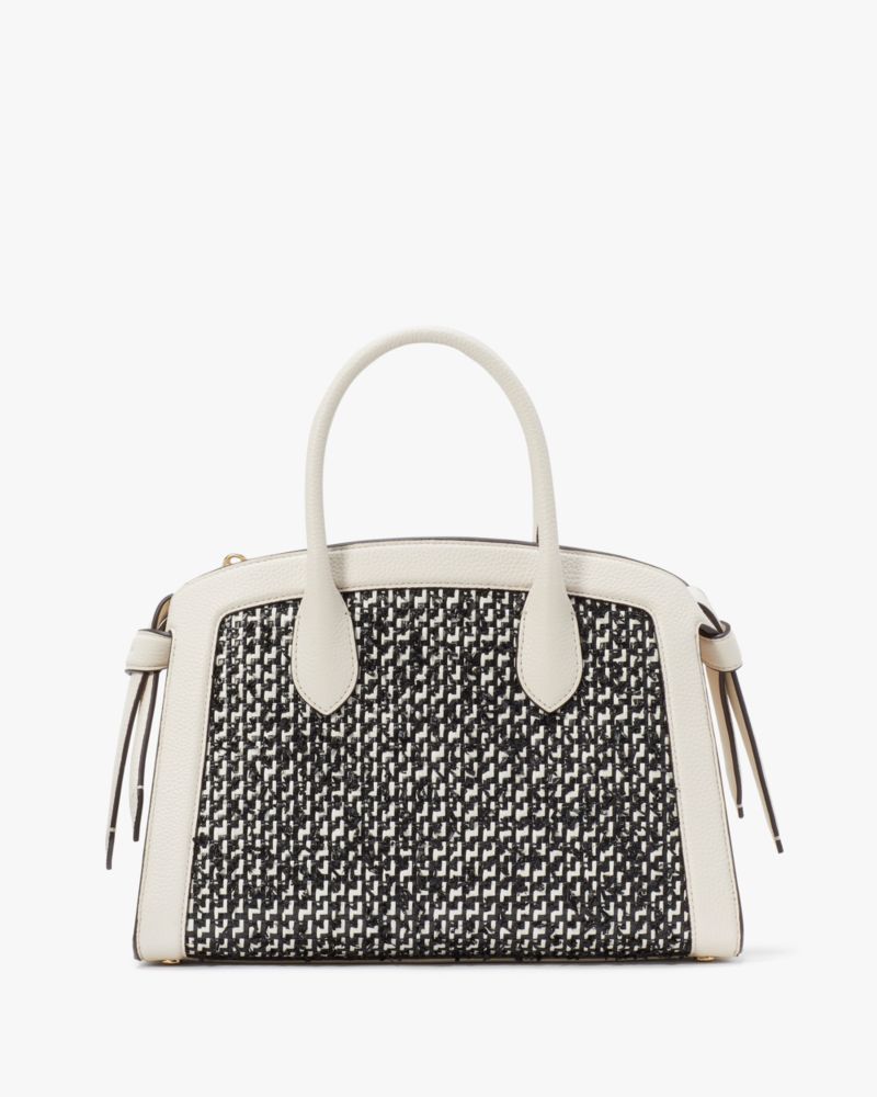 Knott Raffia Tweed Medium Zip Top Satchel | Kate Spade New York