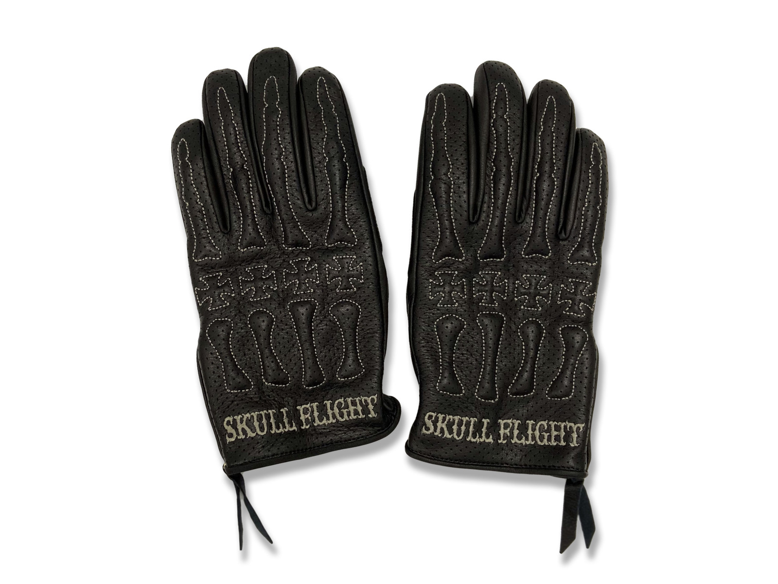 FREE RIDE][SKULL FLIGHT/スカルフライト]Punching Mesh BONE GLOVE