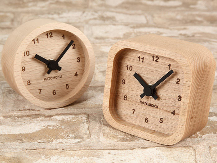 KATOMOKU 加藤木工Mini Clock 角木製座枱鐘– 形日居