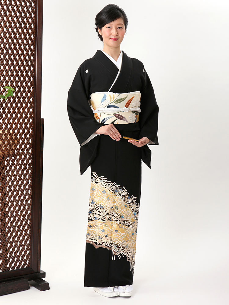 高級黒留袖レンタル】t-613 社長オススメのハイセンスな最高級京友禅 L