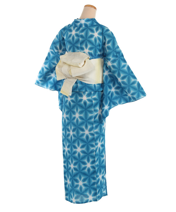 浴衣レンタル｜藤井絞 雪花six｜Y0005｜L｜宅配着物レンタル｜きもの