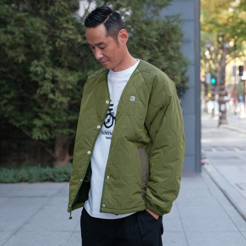 キルティングノーカラージャケット | 木梨サイクル