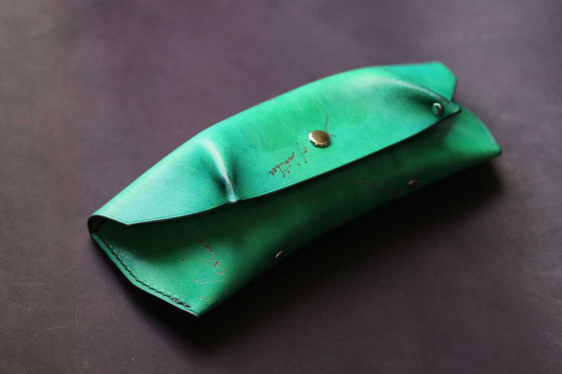 エメラルドグリーンメガネケース | KING OF LEATHER Online Shop