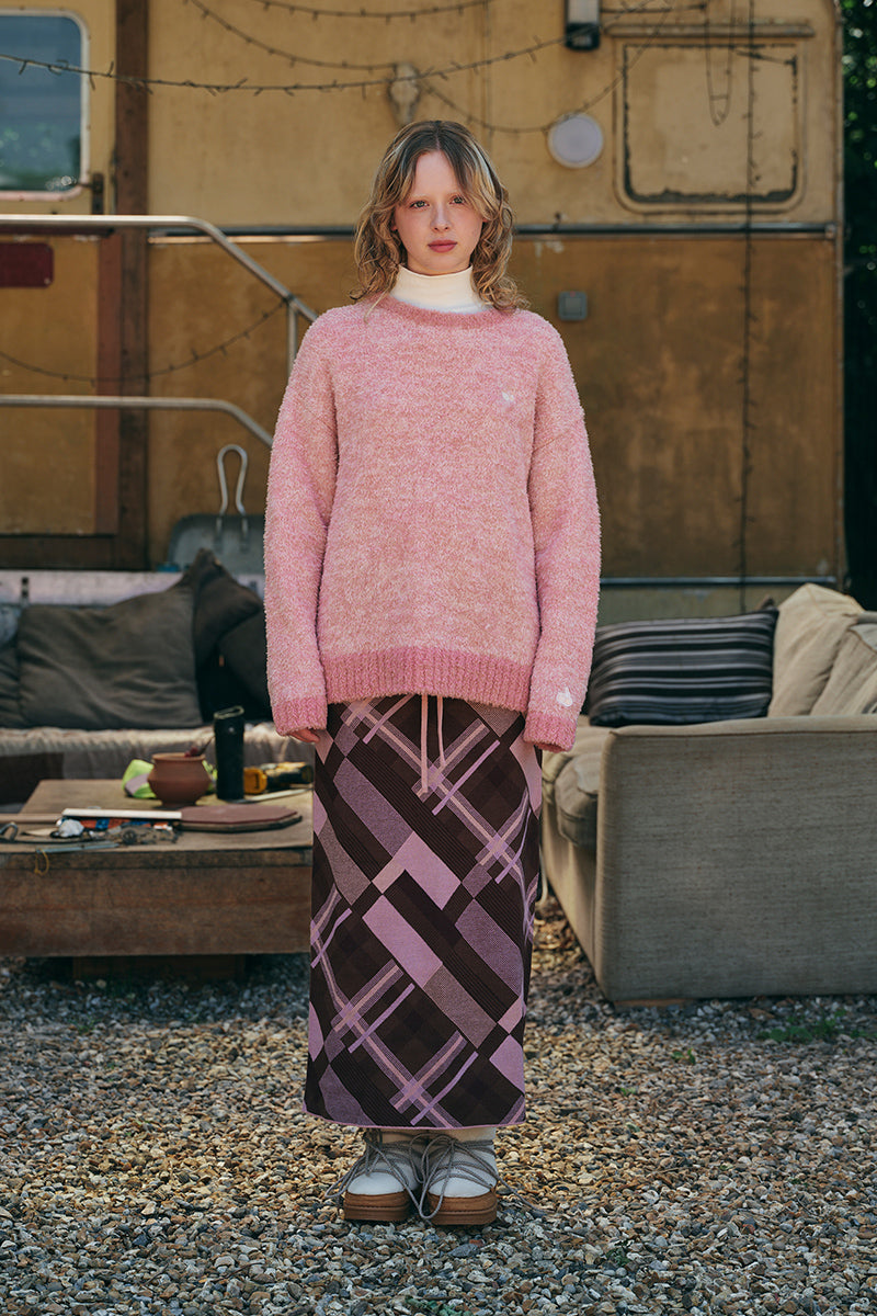 チェリーテクスチャールーズフィットニット【ピンク】