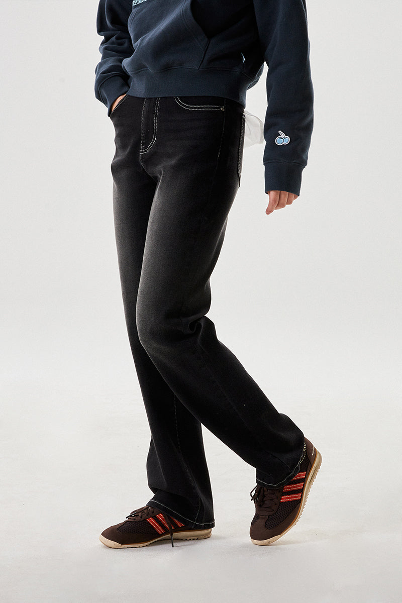 チェリースパンスリムフィットデニムパンツ【ブラック】