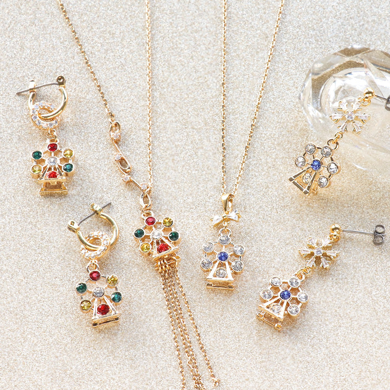 レシピNo.KR1290 石座チャーム観覧車のネック＆ピアス2種 – 貴和製作所