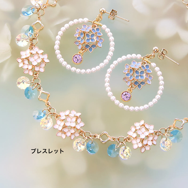 レシピNo.KR0970 チャーム紫陽花のアクセサリー2種 – 貴和製作所