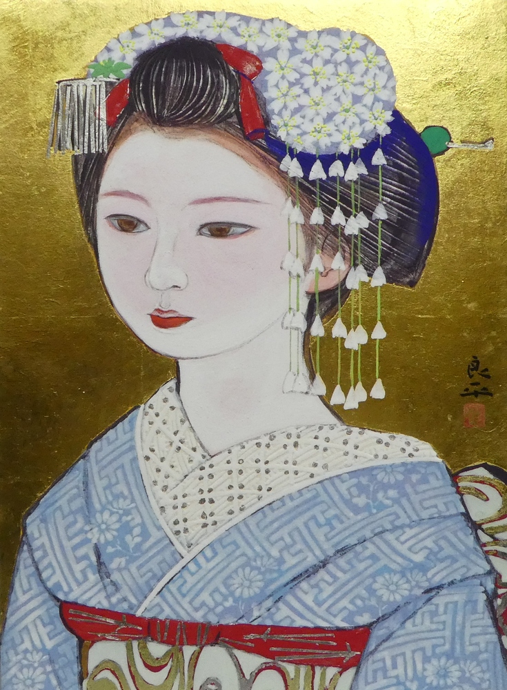 三輪良平 『舞妓』 [古美術こもれび] 骨董,掛軸,絵画の買取と販売,名古屋