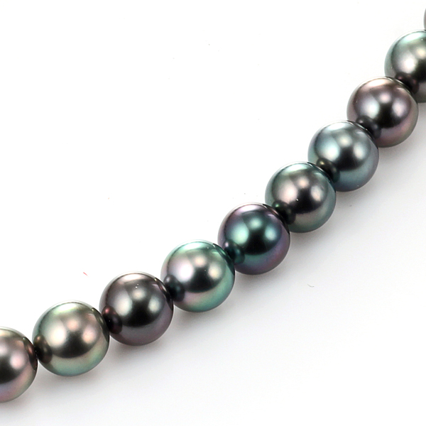 オーロラピーコック南洋黒蝶真珠ネックレス（9.0-10.0ミリ・マルチ