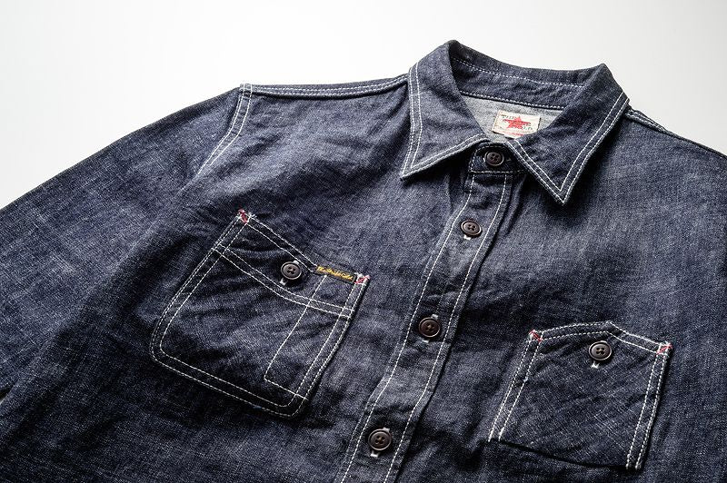 SGS001 / The Strike Gold 10oz Gray Slub Selvedge Denim Work Shirt