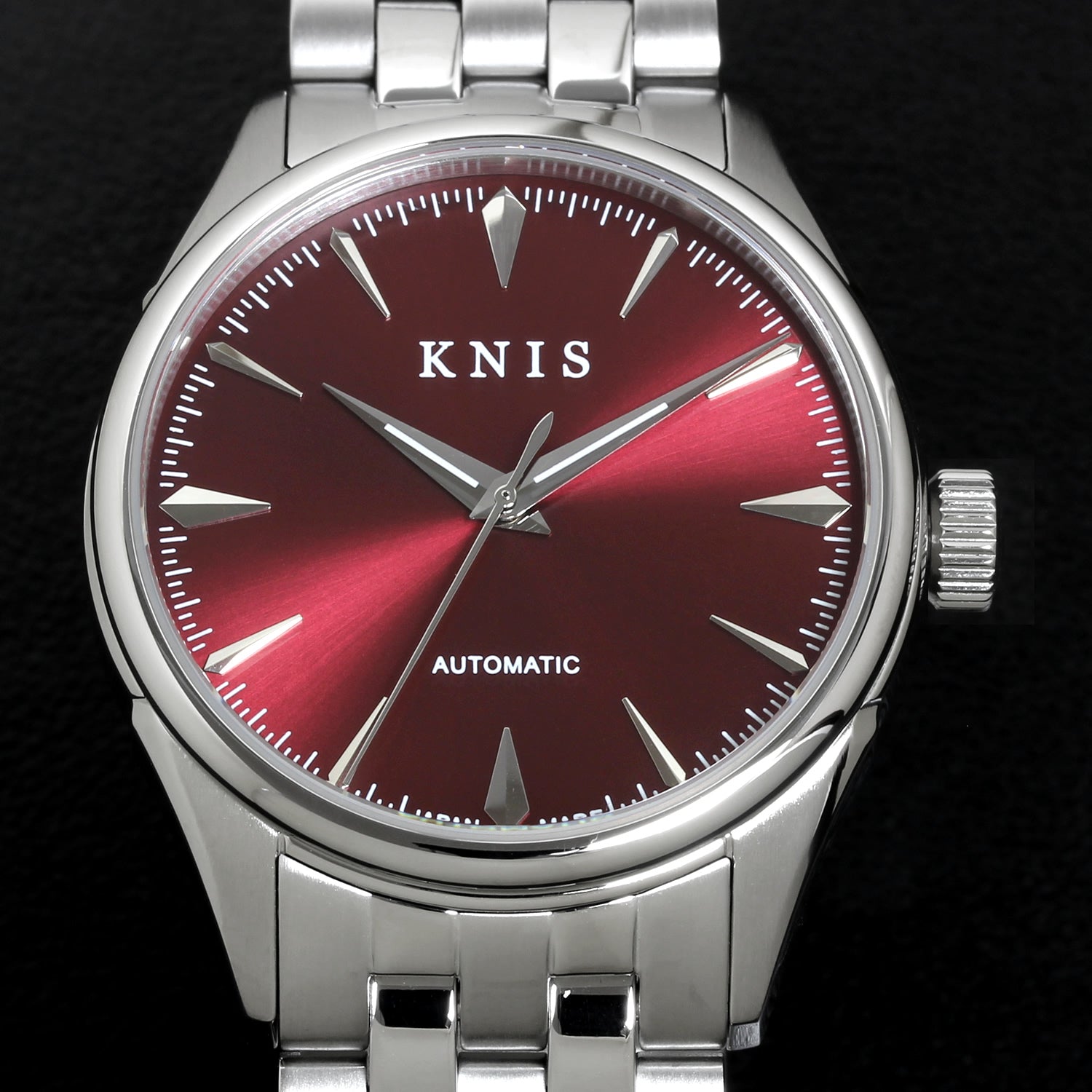 KNIS 自動巻き サンレイダイアル ワインレッド KN001-RD