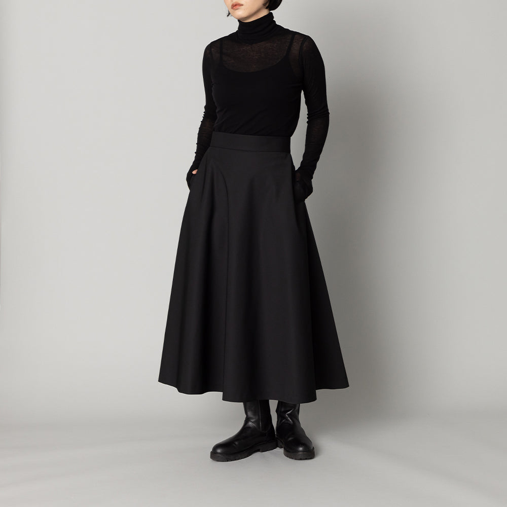 微光沢・含侵】バイアス フレア スカート 黒 – kuros.style