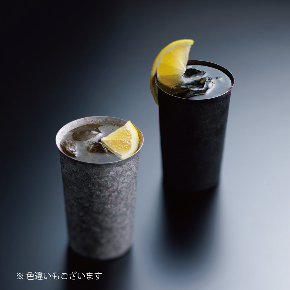 kuros'オリジナル】チタン二重タンブラー 窯創り 広口小 シルバー