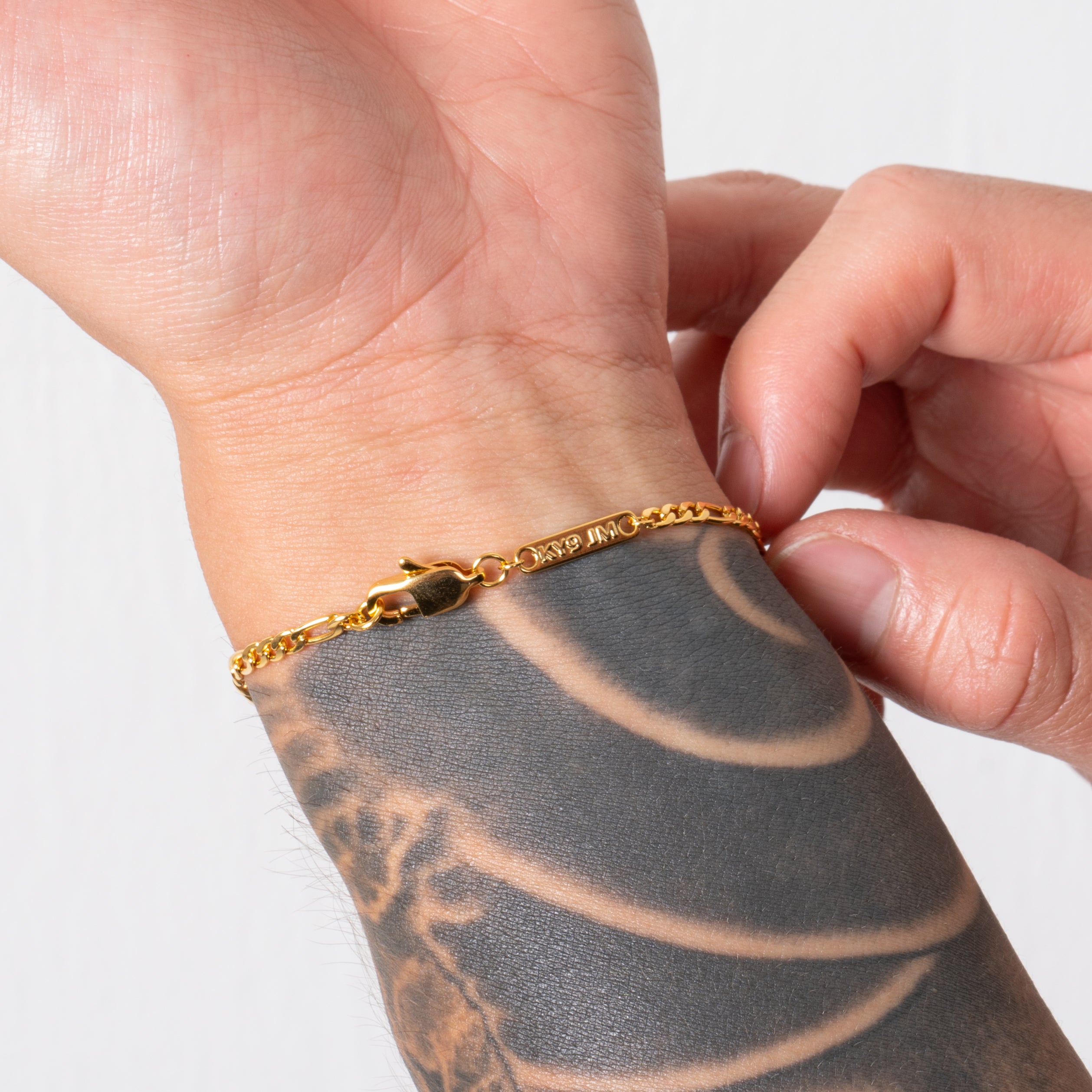 Figaro Bracelet 3mm (Gold) – KY9 JM