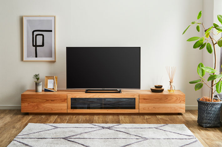 サイズオーダー可】天然木、無垢材使用テレビボード 凛／RIN-W2400
