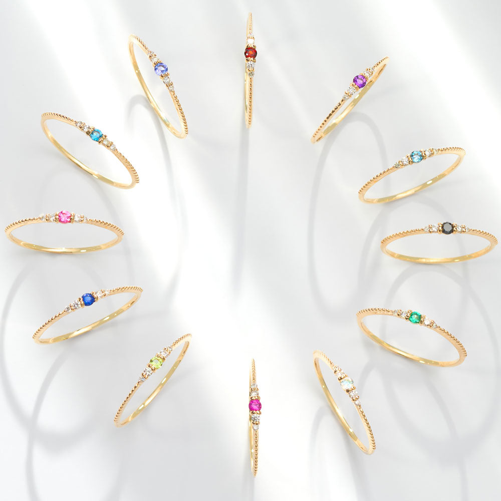 K10 誕生石 ミルデザインリング（11月：ロンドンブルートパーズ）｜36