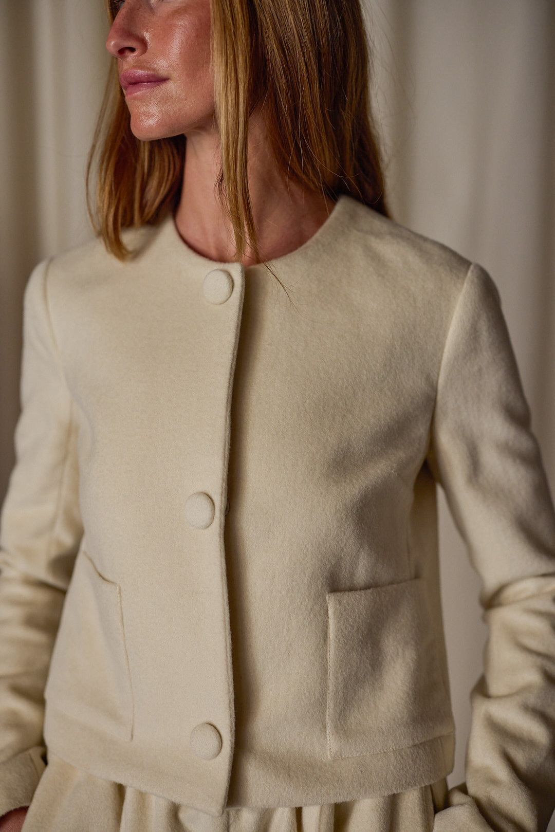 Crop Cashmere Jacket | Undyed – Lan Jaenicke