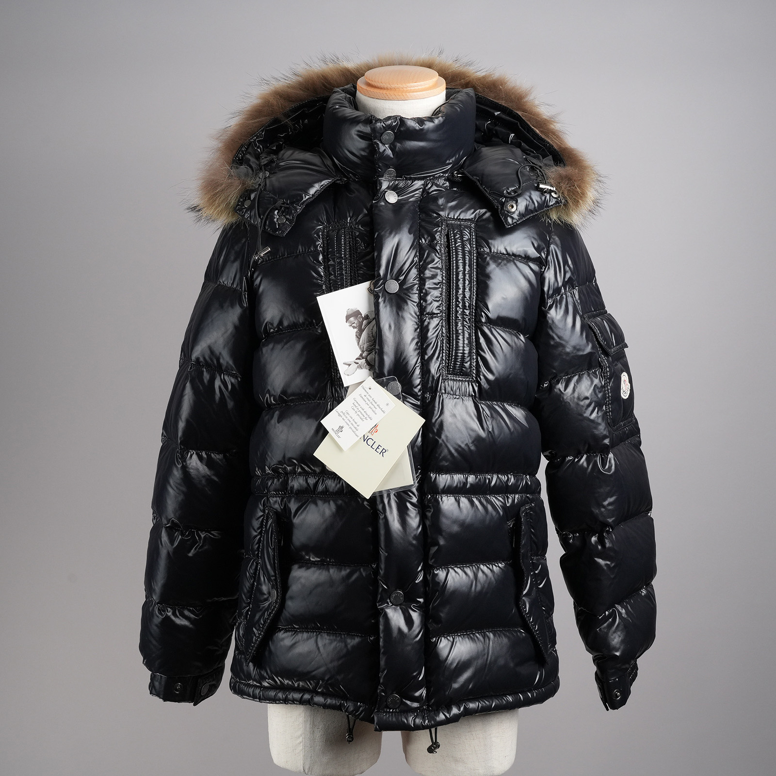 販売】モンクレール ファー付ダウンジャケット ROD サイズ0 ブラック
