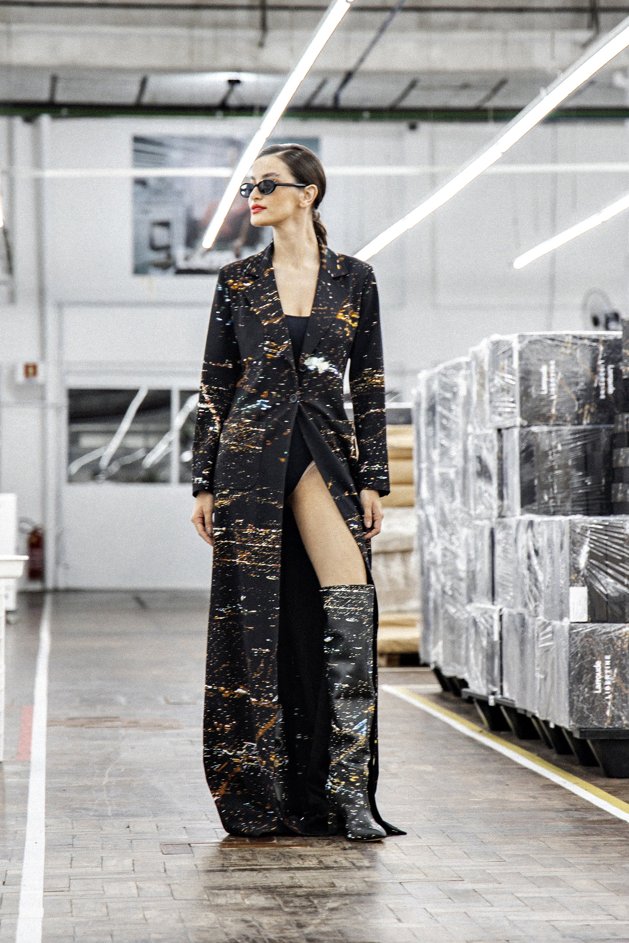 Larroudé x Libertine Boot In Black LAX Printed Leather - Boots