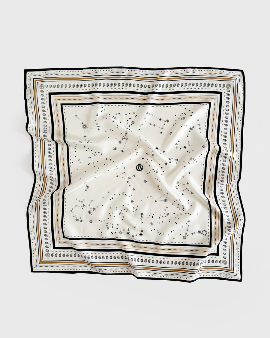 ZODIAC SCARF | GALAXY | WHITE | 65 CM – lescarf