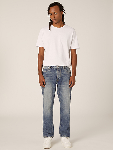 ウォッシュ ダメージ加工 ストレートデニム（LIGHT BLUE）｜OTHER