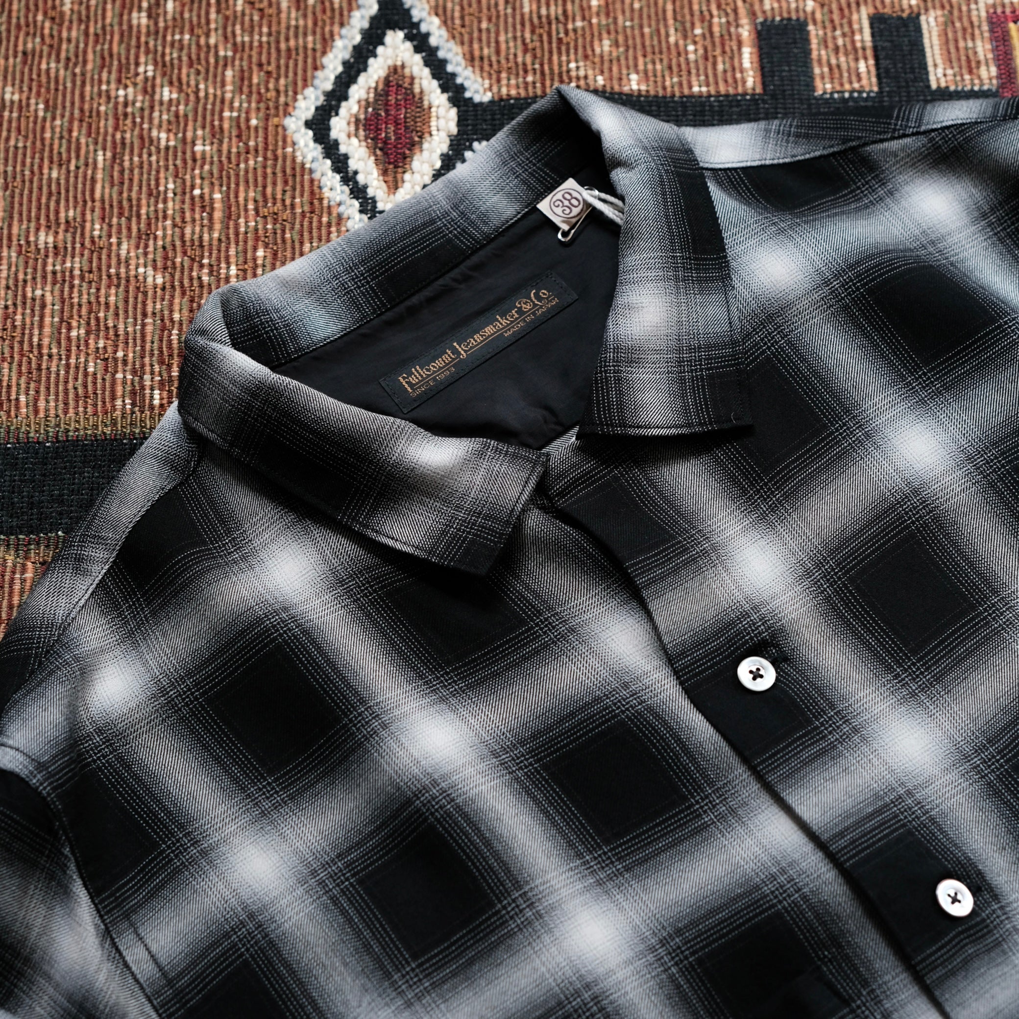 FULL COUNT Rayon Check Open Collar Shirt – Leather Healer