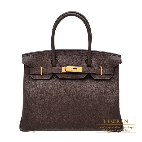 Hermes Birkin bag 30 Cacao Togo leather Gold hardware | L'ecrin