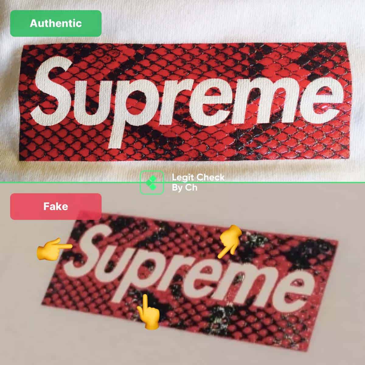 Supreme Harajuku Box Logo: Real Vs Fake (Snakeskin)