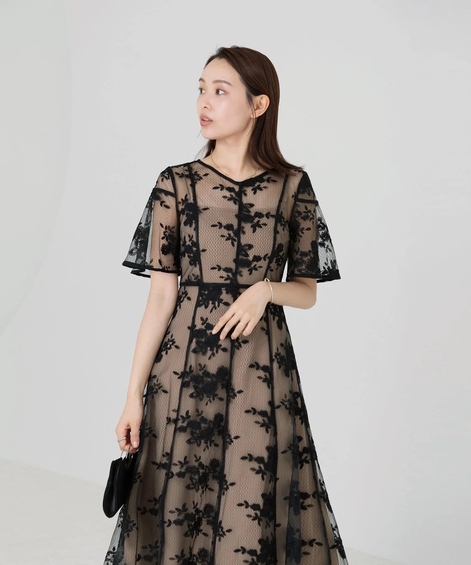 当日発送】花柄バックリボンワンピースセットアップワンピース結婚式ドレス