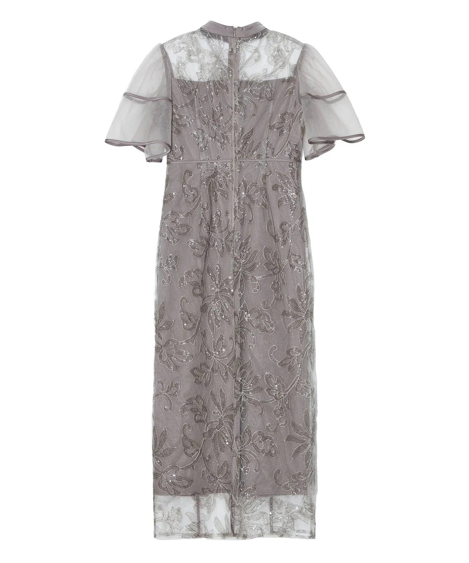 当日発送】スパンコールフラワーIラインワンピース結婚式ドレス