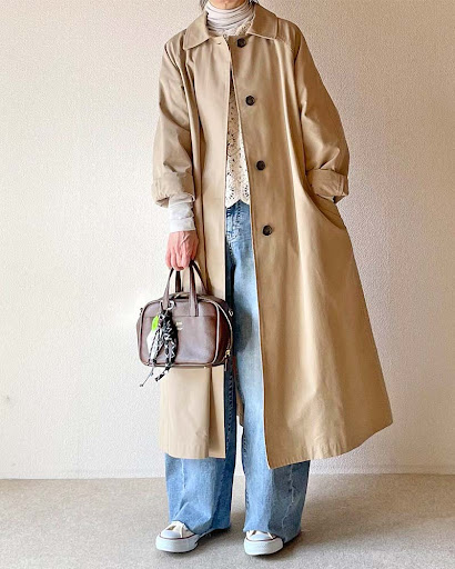 Canaria Style】ベルト付きツイルステンカラーコート | OUTER | 元町