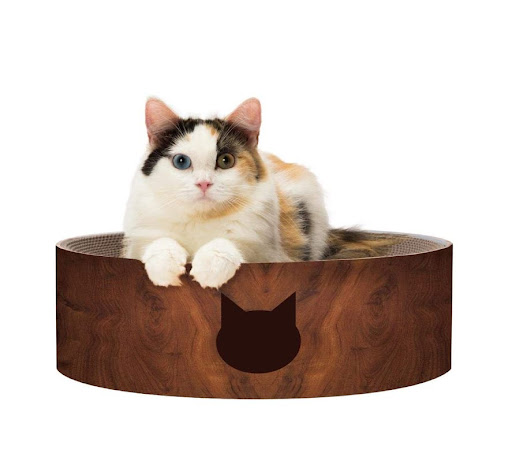 猫壱 バリバリボウル 猫柄 ダークブラウン Pets-first ONLINESTORE