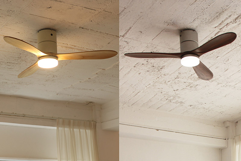 Modern Collection LED シーリングファン DCモーター REAL wood blades