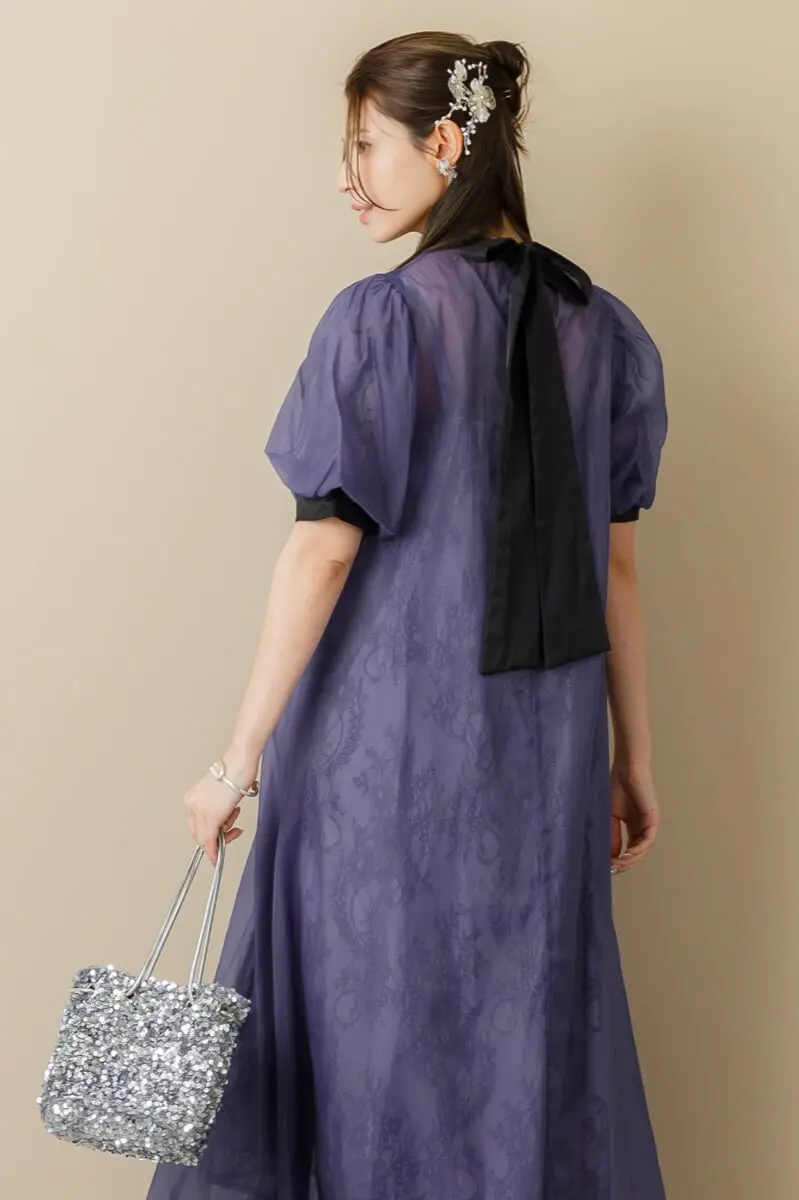 ネイビーのシアーAラインドレス | Dorry doll | M～マタニティ