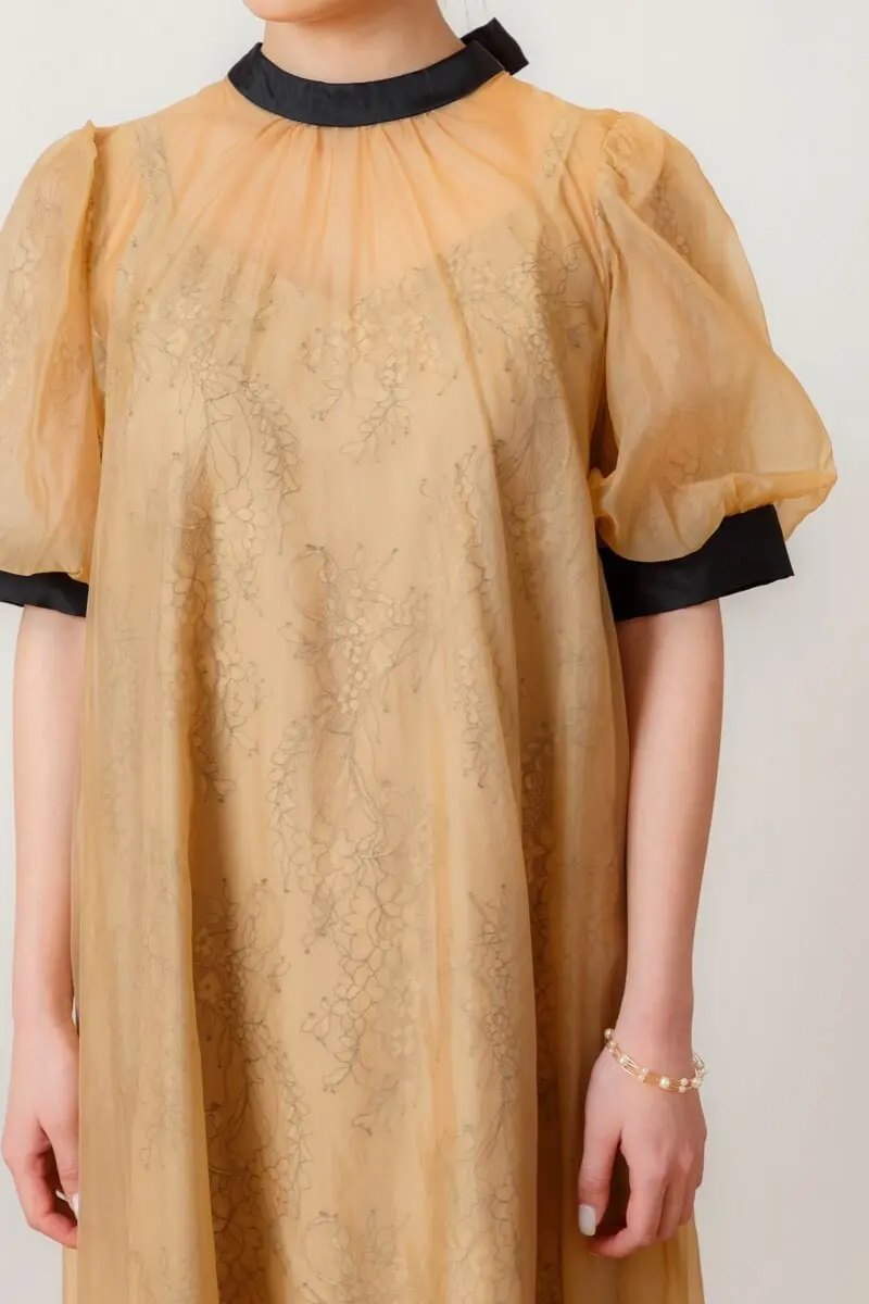 オレンジのシアーAラインドレス | Dorry doll | M～マタニティ