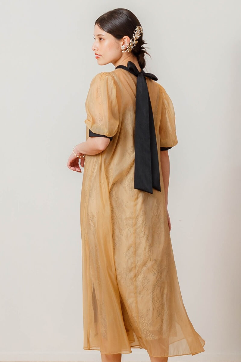 オレンジのシアーAラインドレス | Dorry doll | M～マタニティ