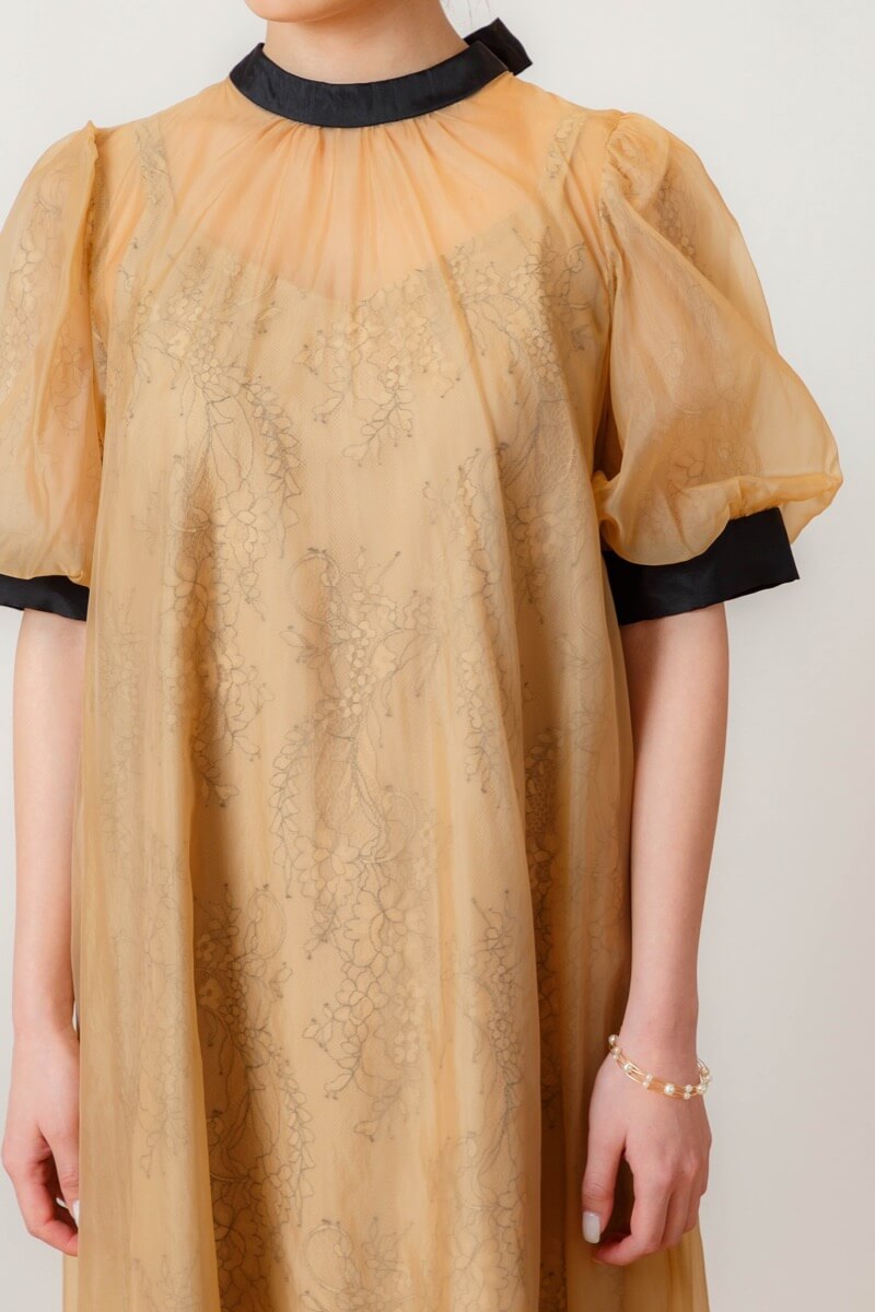 オレンジのシアーAラインドレス | Dorry doll | M～マタニティ