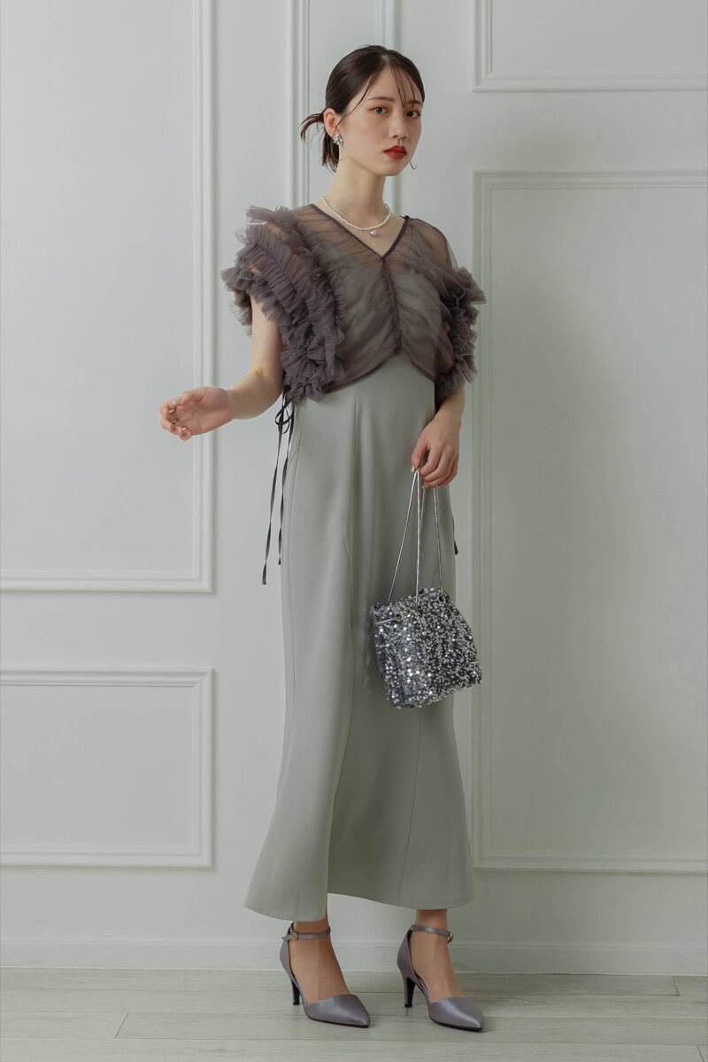 ミントのチュールトップスセットドレス | ANDRESD | S | 結婚式