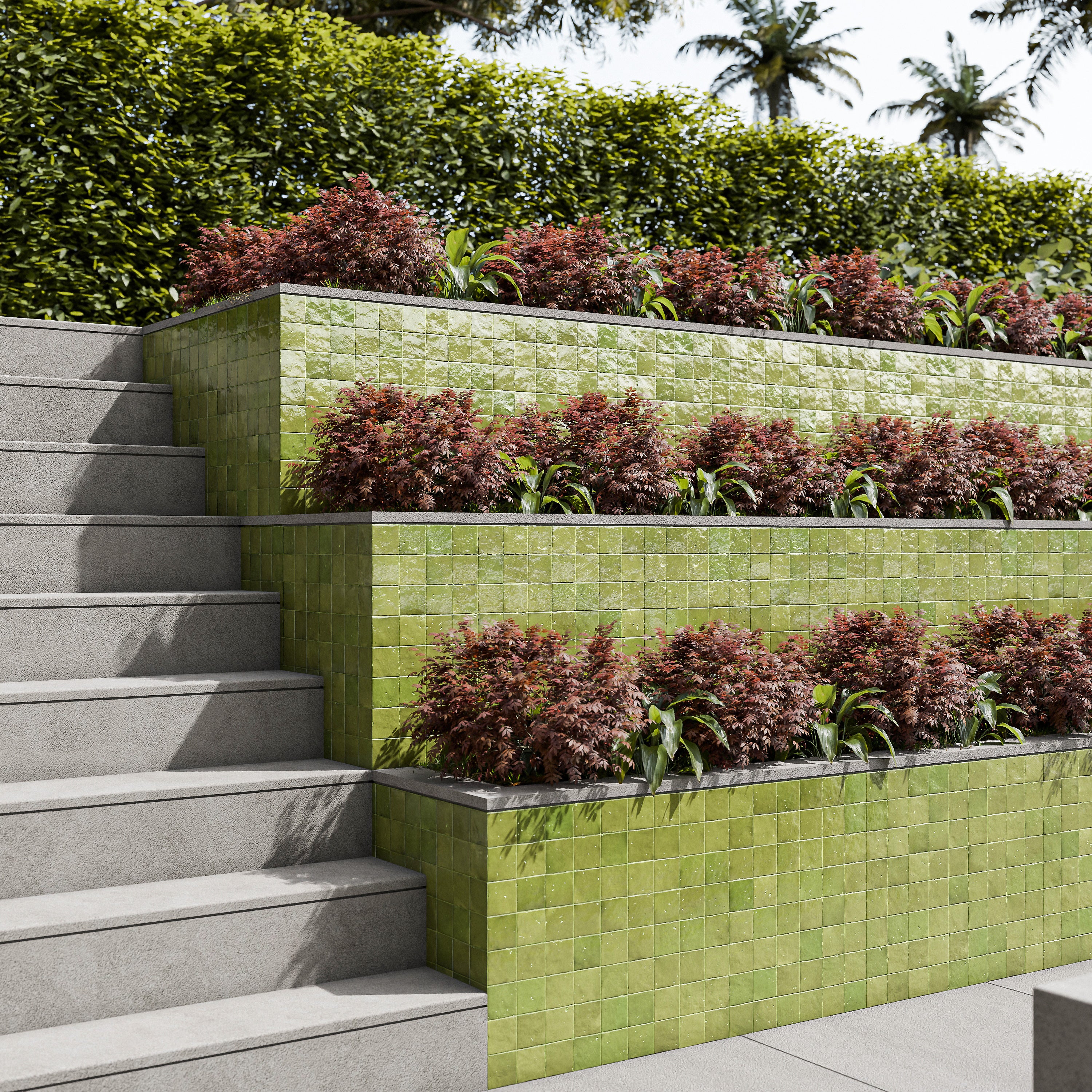 Lime Green Zellige Tile - 2x2 Mosaic – LiLi Tile