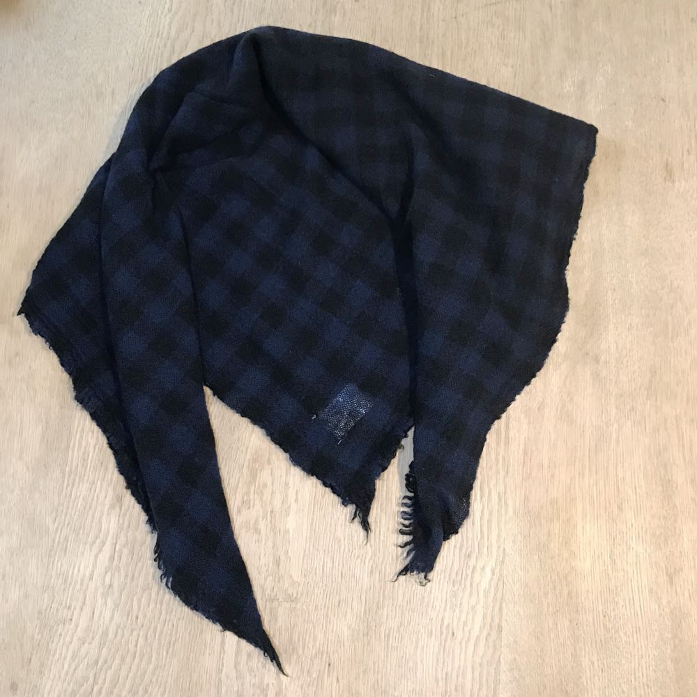 a.b (apuntob) カシミア・ストール ／ 284 ブラックXブルー