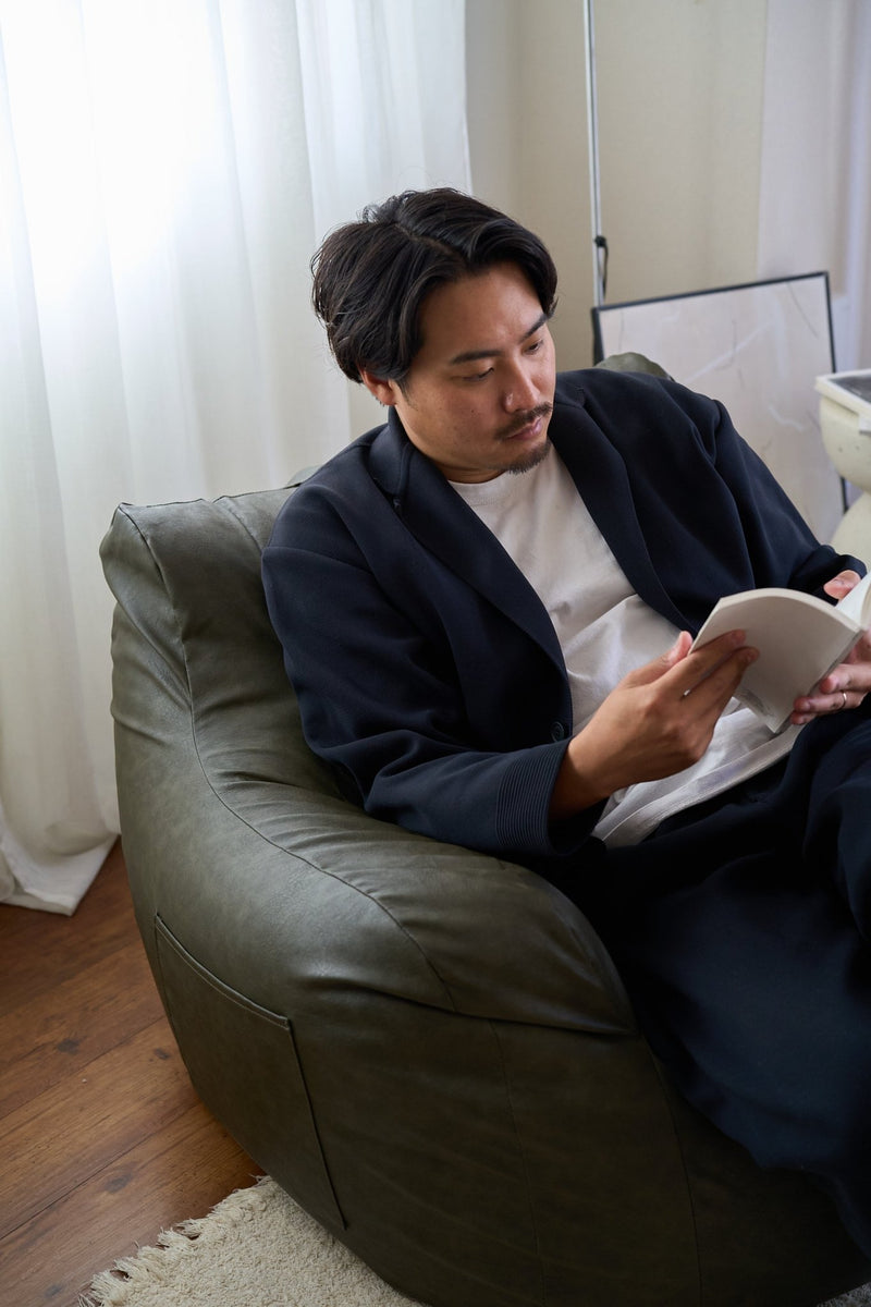 LOOSY 1人掛けビーズソファ Matte Khaki｜1人用ソファ おしゃれ