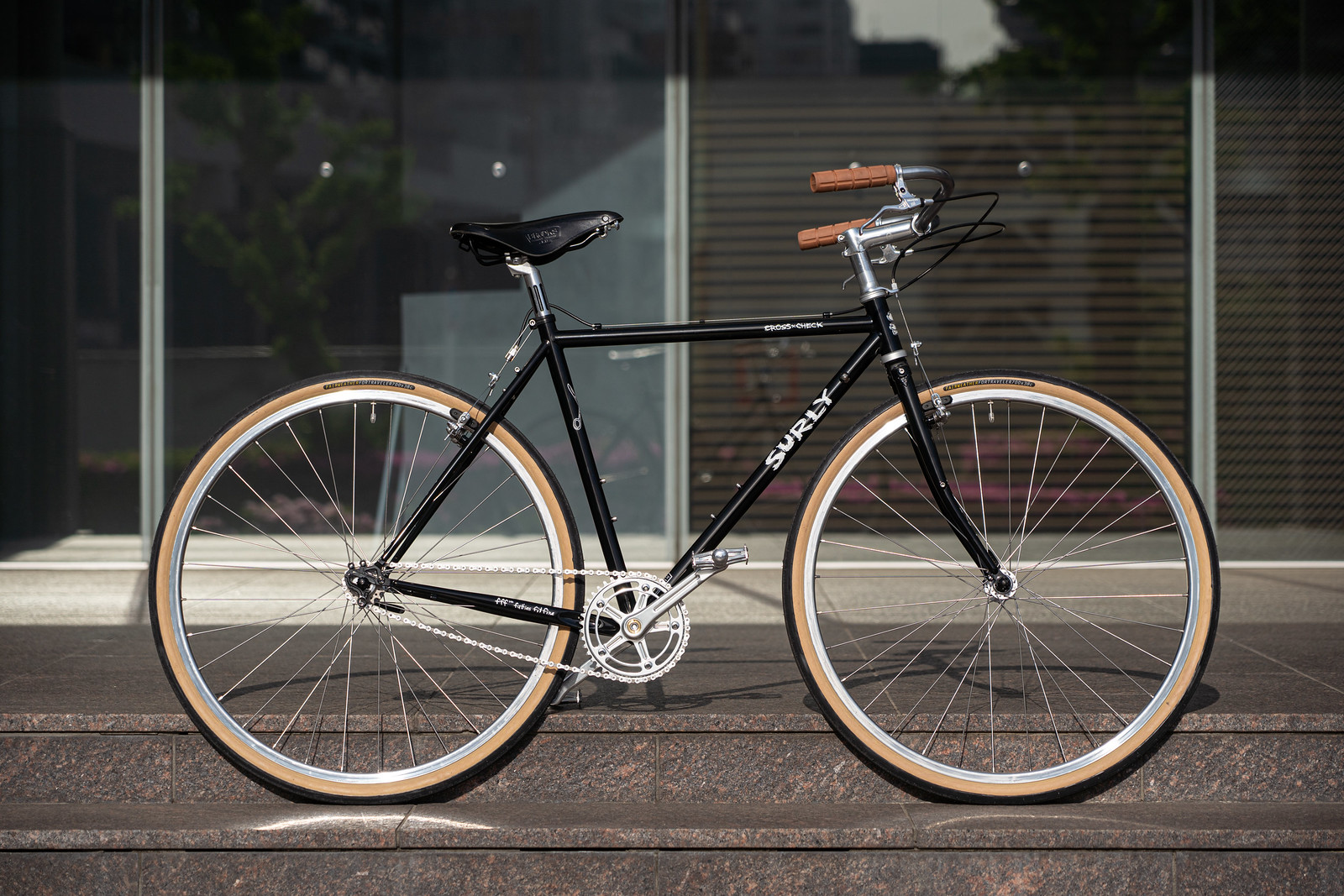 Surly 4130 クロモリグリーンフレーム ブルックスサドル 室内完全保管