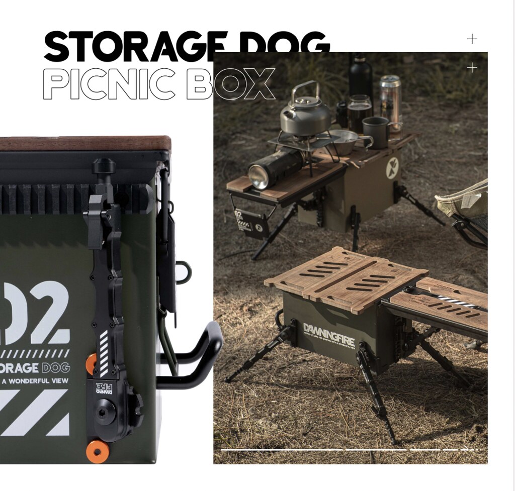 マカオ 【Large｜グリーン】Storage Dog Picnic Box｜グリーン