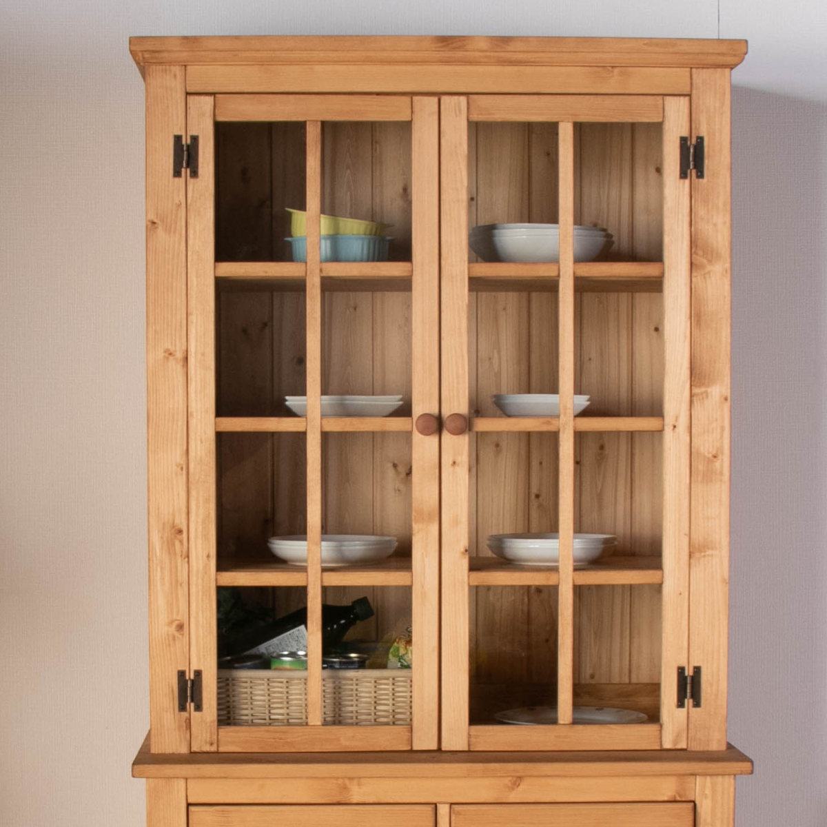 カップボード カントリー調 食器棚 パイン材 Farmer 幅90cm
