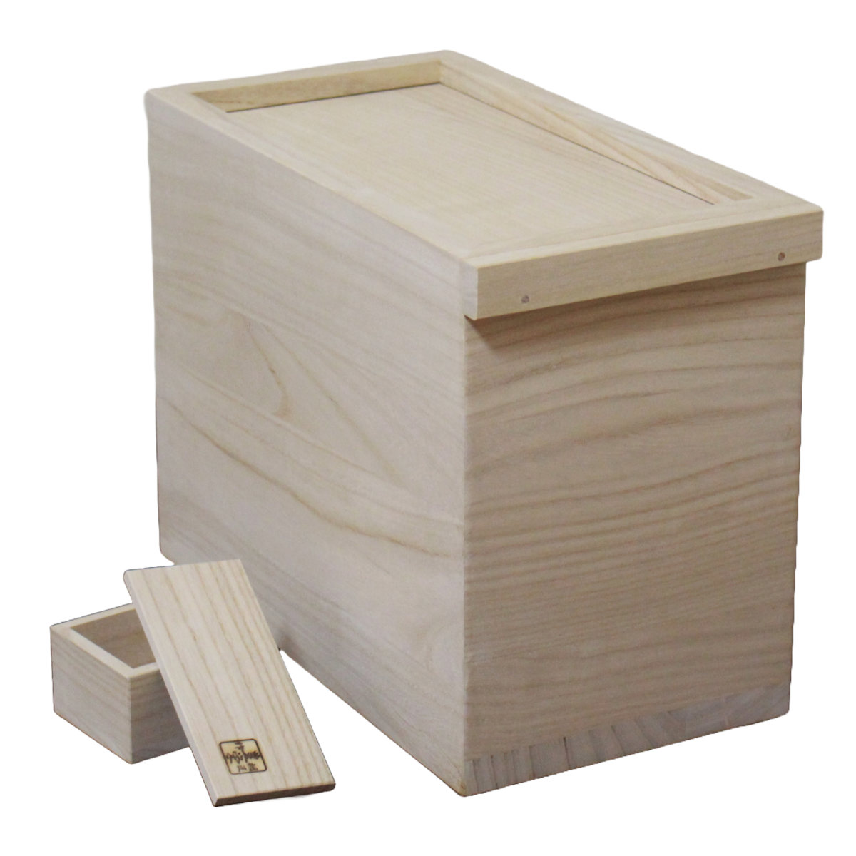 米びつ 10kg 桐の米びつ 無地 スライド型 一合升 すり切り棒付き