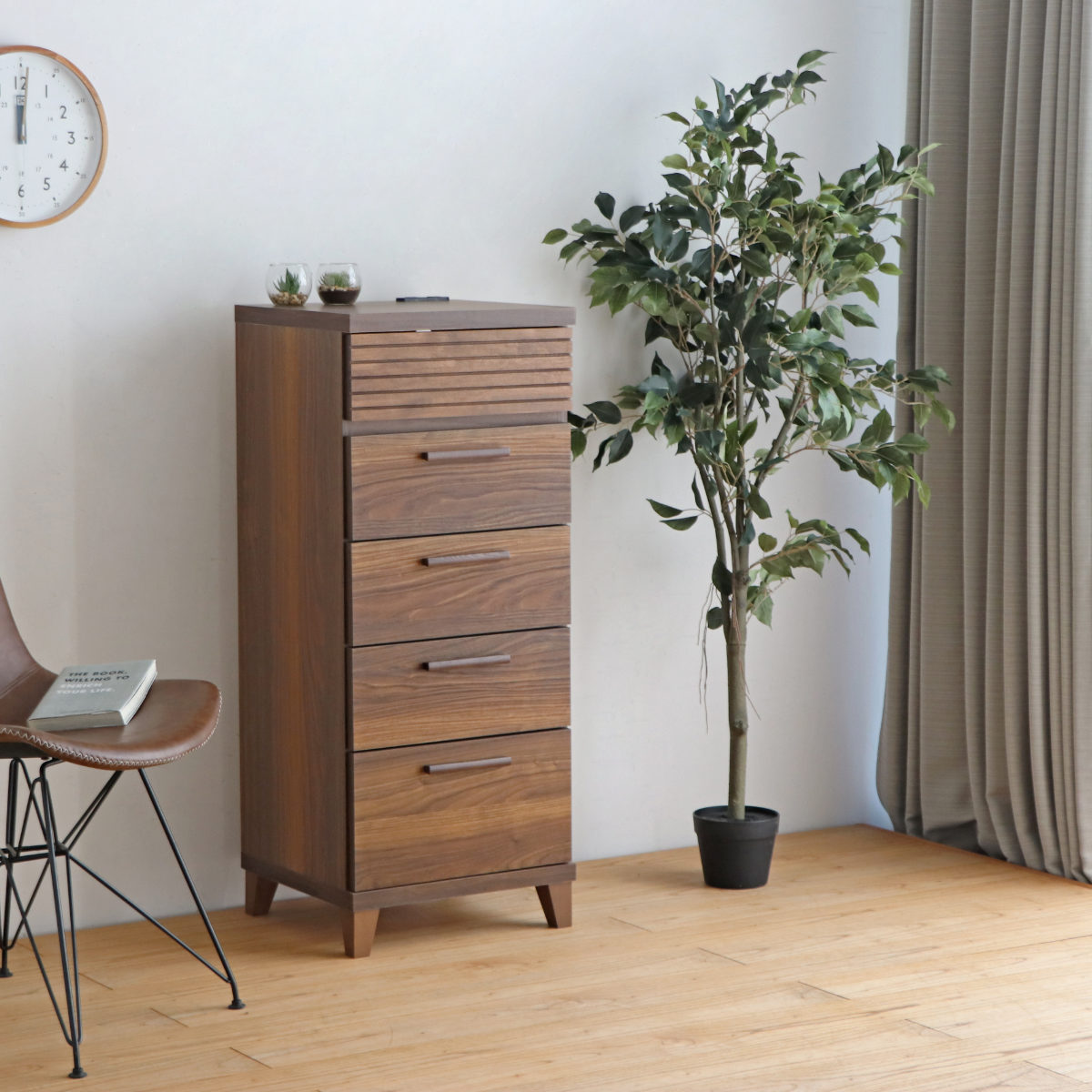 dショッピング |チェスト 5段 コンセント付 テクター 幅44cm （ 収納棚