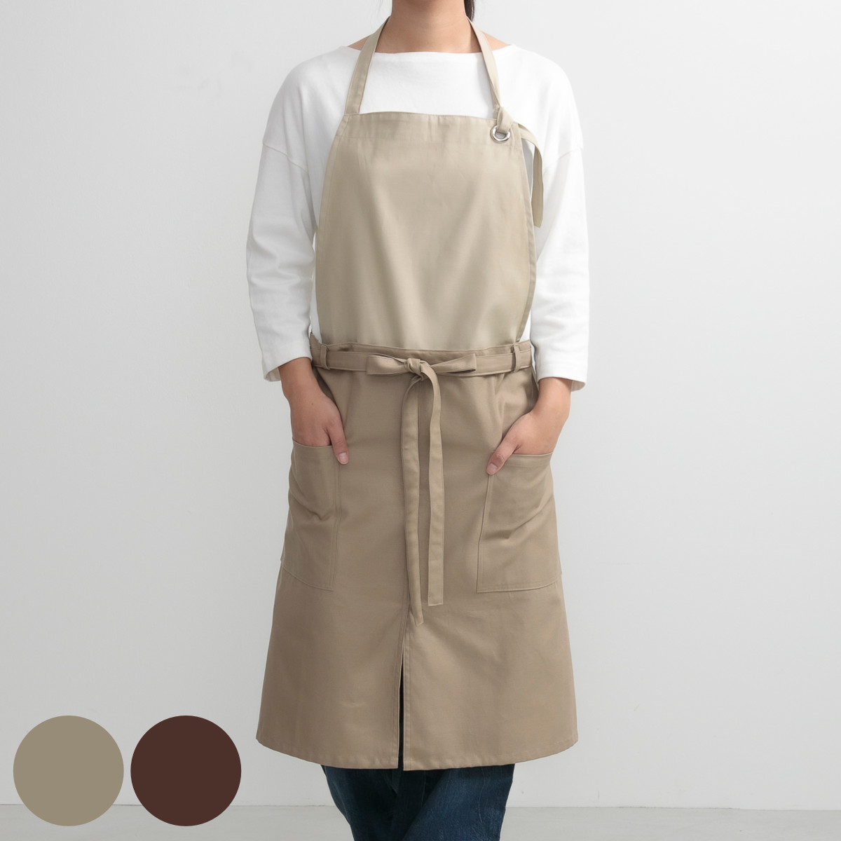 エプロン 無地 バイカラー2WAYエプロン COCOWALK （ ココウォーク