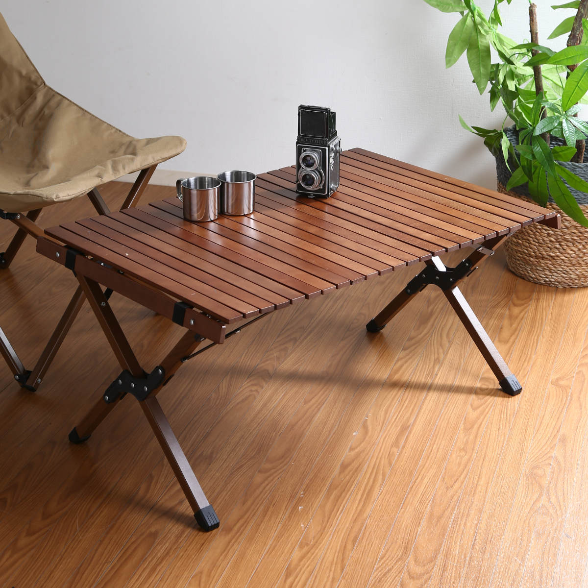 フォールディングテーブル ウッドトップ ハンス （ アウトドアテーブル